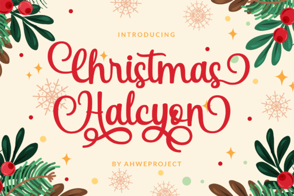 Christmas Halcyon: A Handwritten Font That Brings Warmth to Real Projects